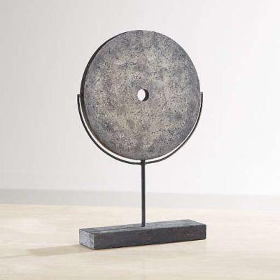 Dark Grey Volcanic Ash Disc Sculpture