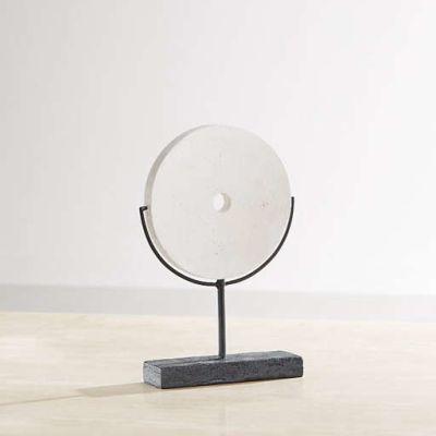 White Volcanic Ash Disc Sculpture