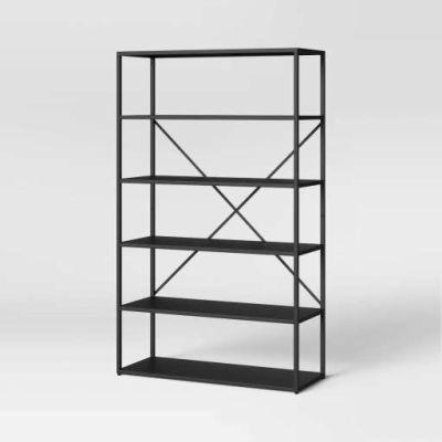 Glasgow 5 Shelf Metal Bookcase Black 