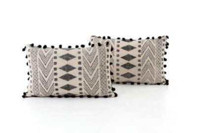 Accent Pillow-Faded Black Block Print