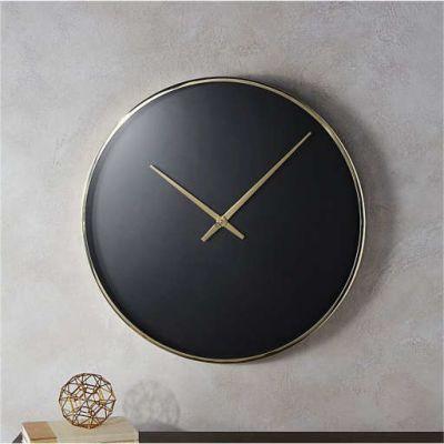 Solitaire Black and Gold Wall Clock