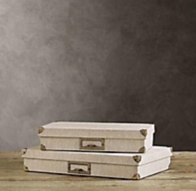 LINEN DOCUMENT BOX  SMALL