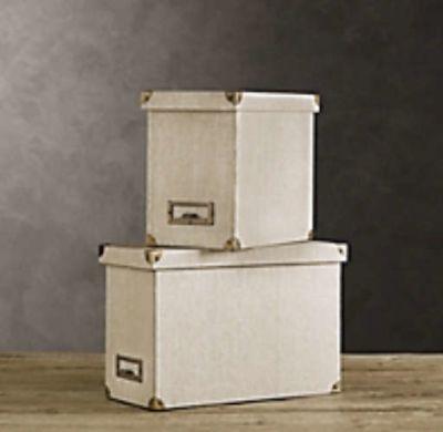 LINEN DESKTOP FILE BOX LARGE