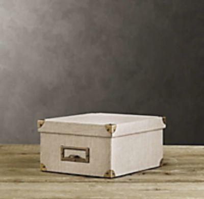 LINEN MEDIA BOX - SAND