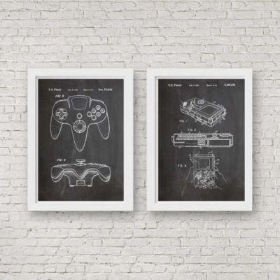 Nintendo Posters Video Game Art Set of Nintendo Patent Prints Gaming Posters Gaming Decor Gift for Gamer Computer Wall Art Computer WB065