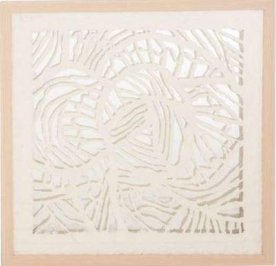 Modern 24 Inch Wood and Glass Abstract Wall Art by Studio 350 - White