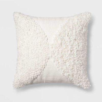 Tufted Half Circle Square Throw Pillow