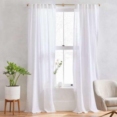 Sheer Crosshatch Curtains (Set of 2) - White