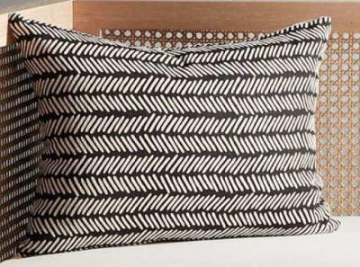 Dash Black and White Pillow with Down-Alternative Insert