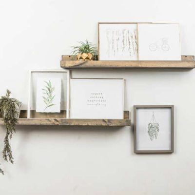 Benevides Shallow Rustic Luxe 2 Piece Wall Shelf Set