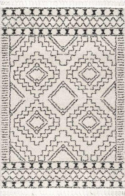 Off White Tribal Moroccan Tassel 8' x 10' 