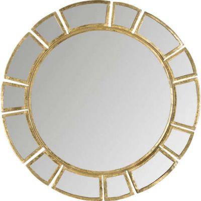 Birksgate Round Antique Gold Patina Sunburst Wall Mirror