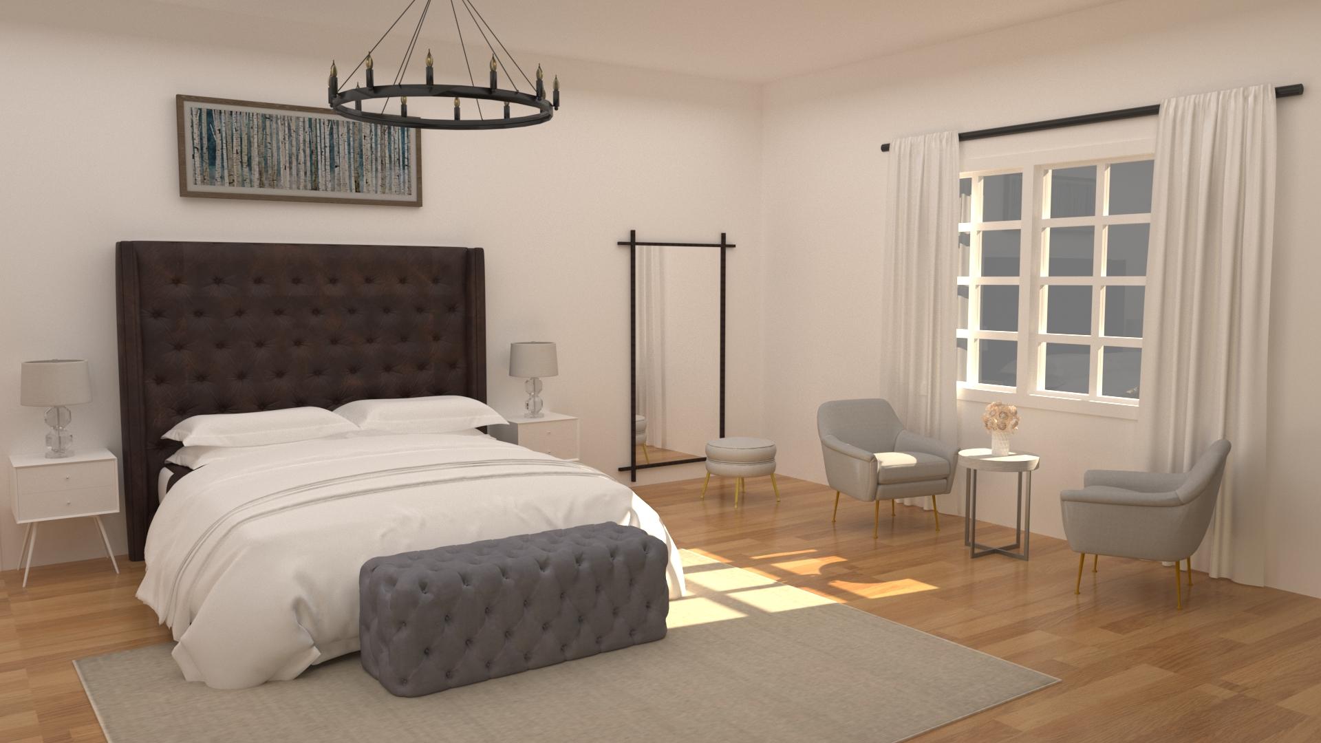 Focal Point Headboard: Modern Transitional Bedroom