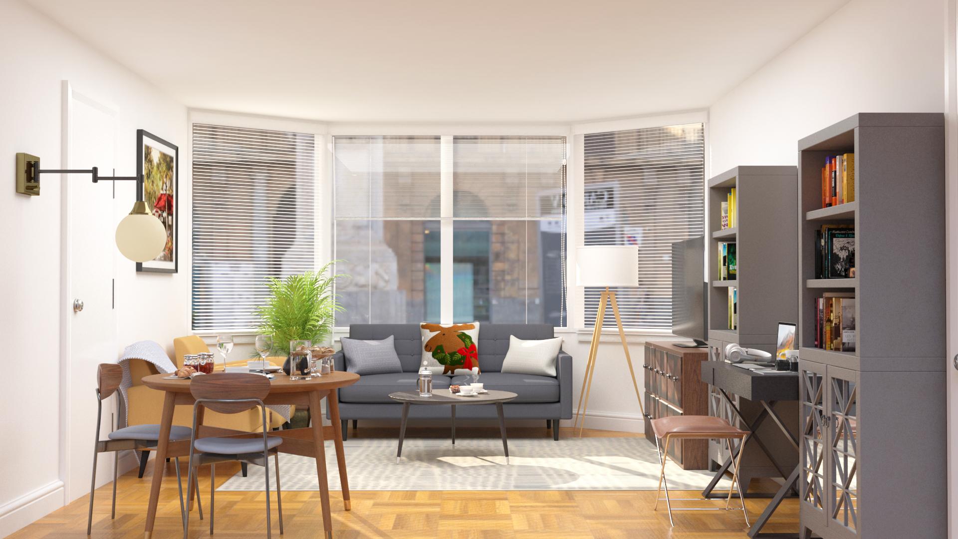 Multifunctional Mid-Century Urban Living Room
