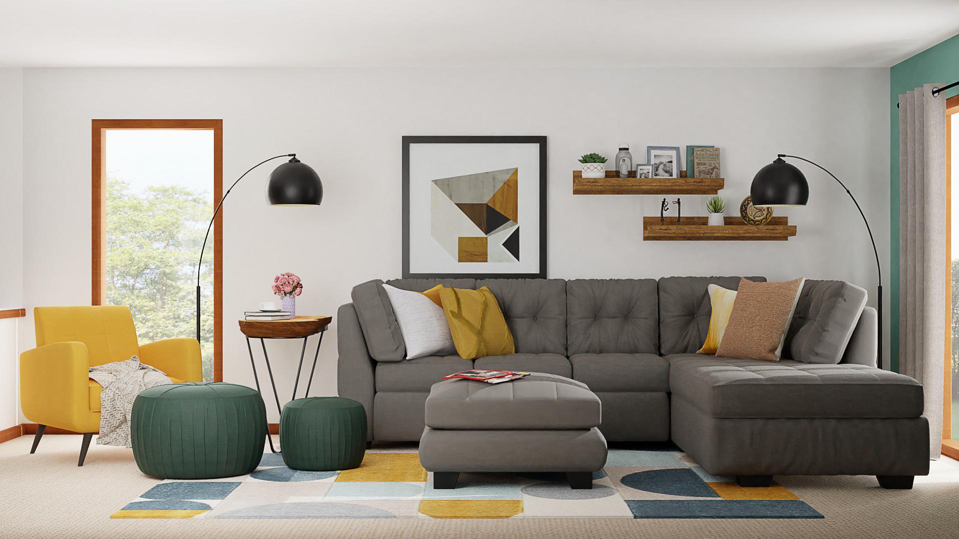 Mid-Century Living Room with Retro Vibes
