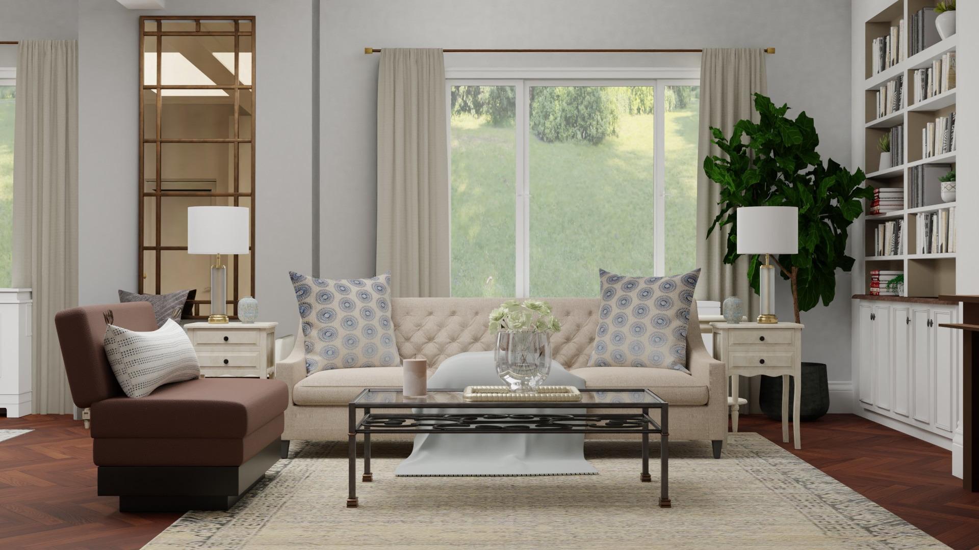 Modern Details: Traditional Open Living/Dining Room