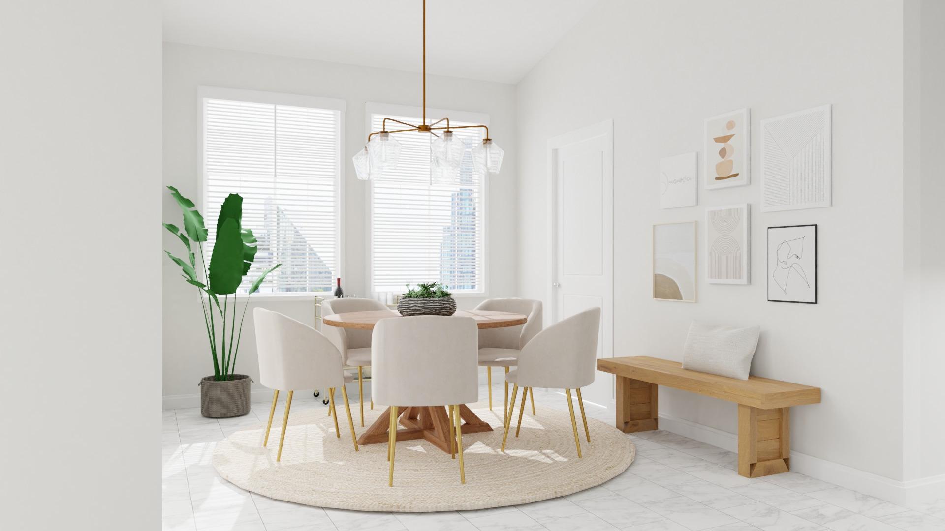 Gentle Neutrals: Mid-Century Minimalist Dining Room