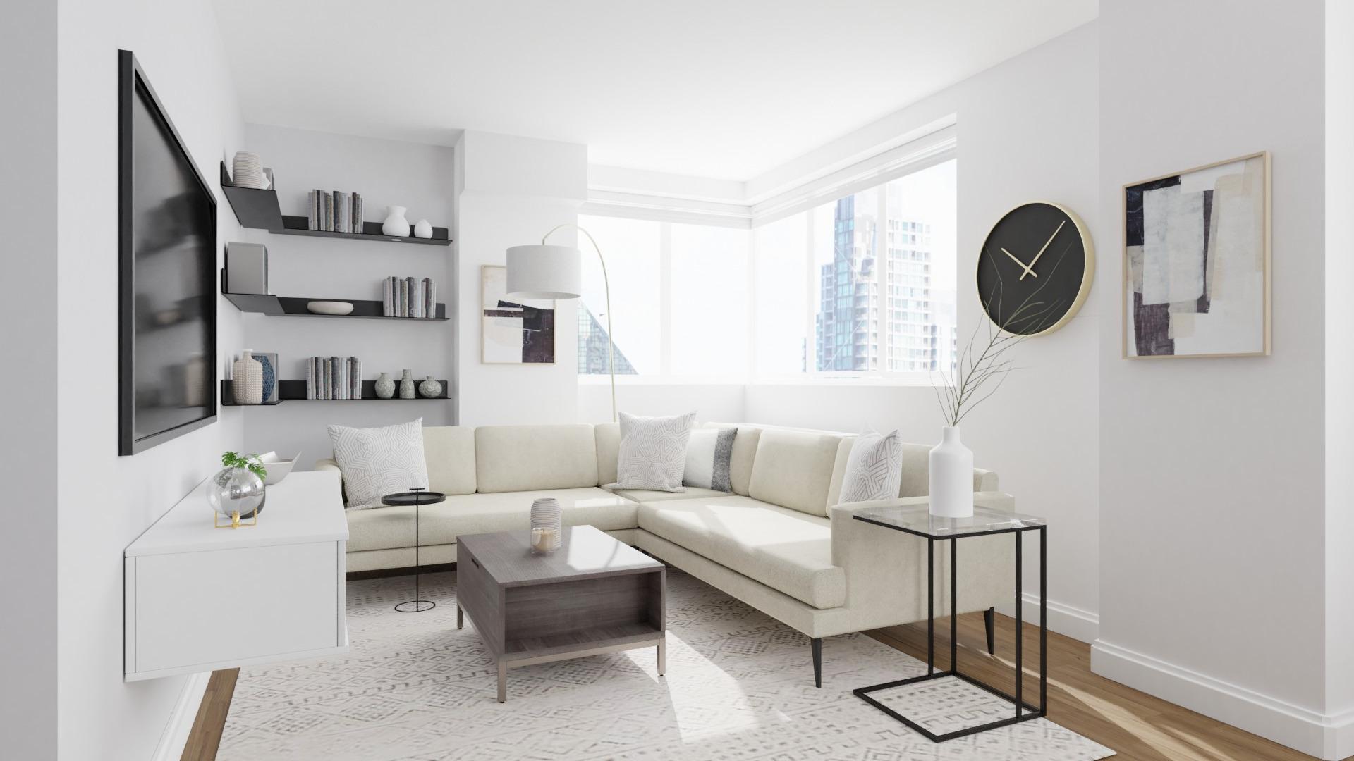 Classy Neutral Tones: Urban Minimalist Living Room
