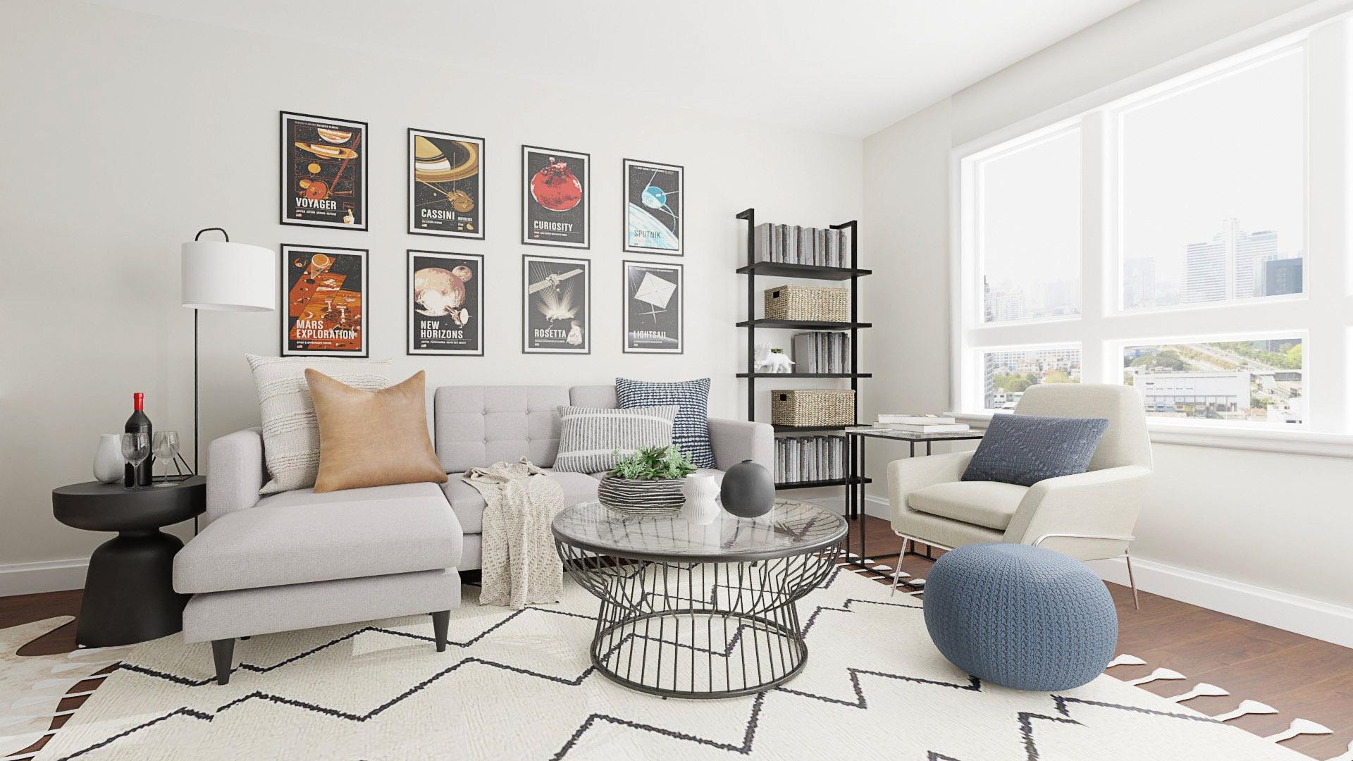 Vintage Artwork:  Mid-Century Urban Living Room
