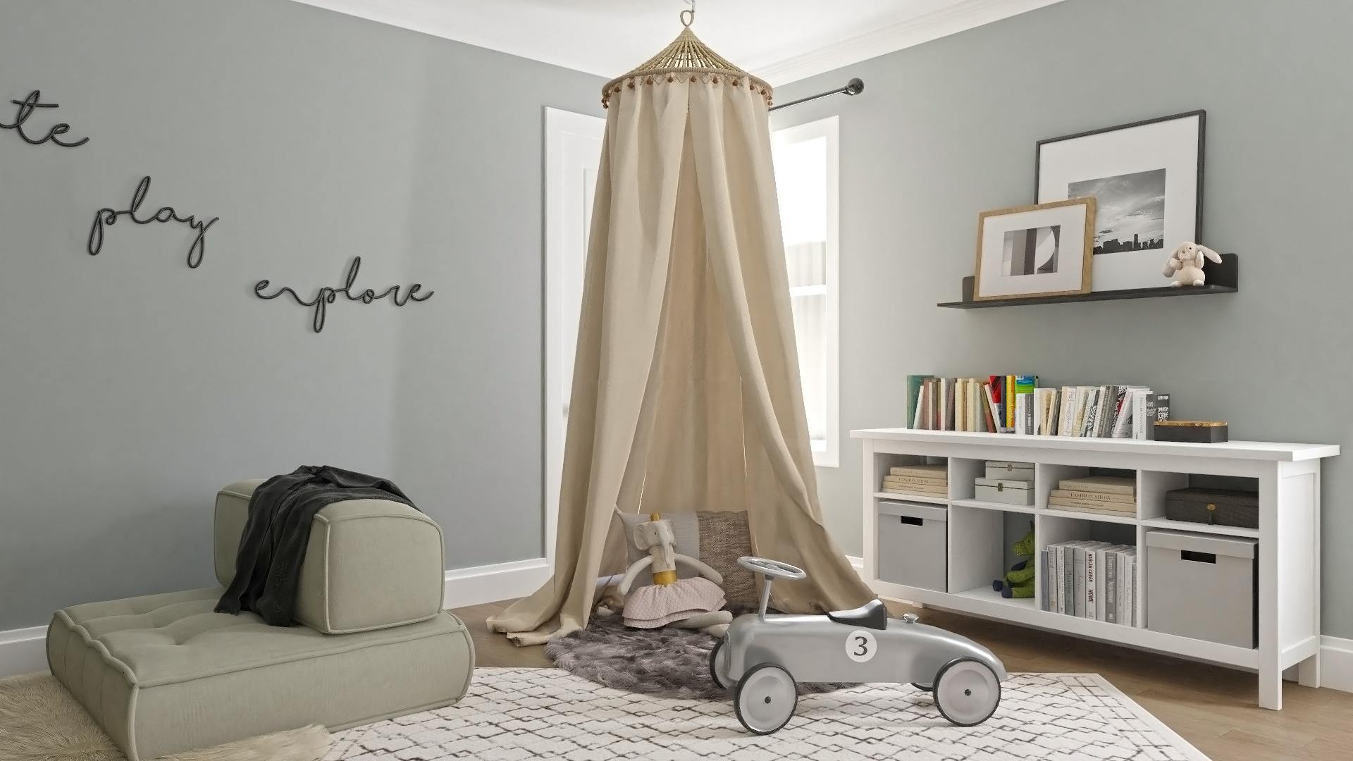 Neutral Kids Playroom:  Modern Transitional Kids Room