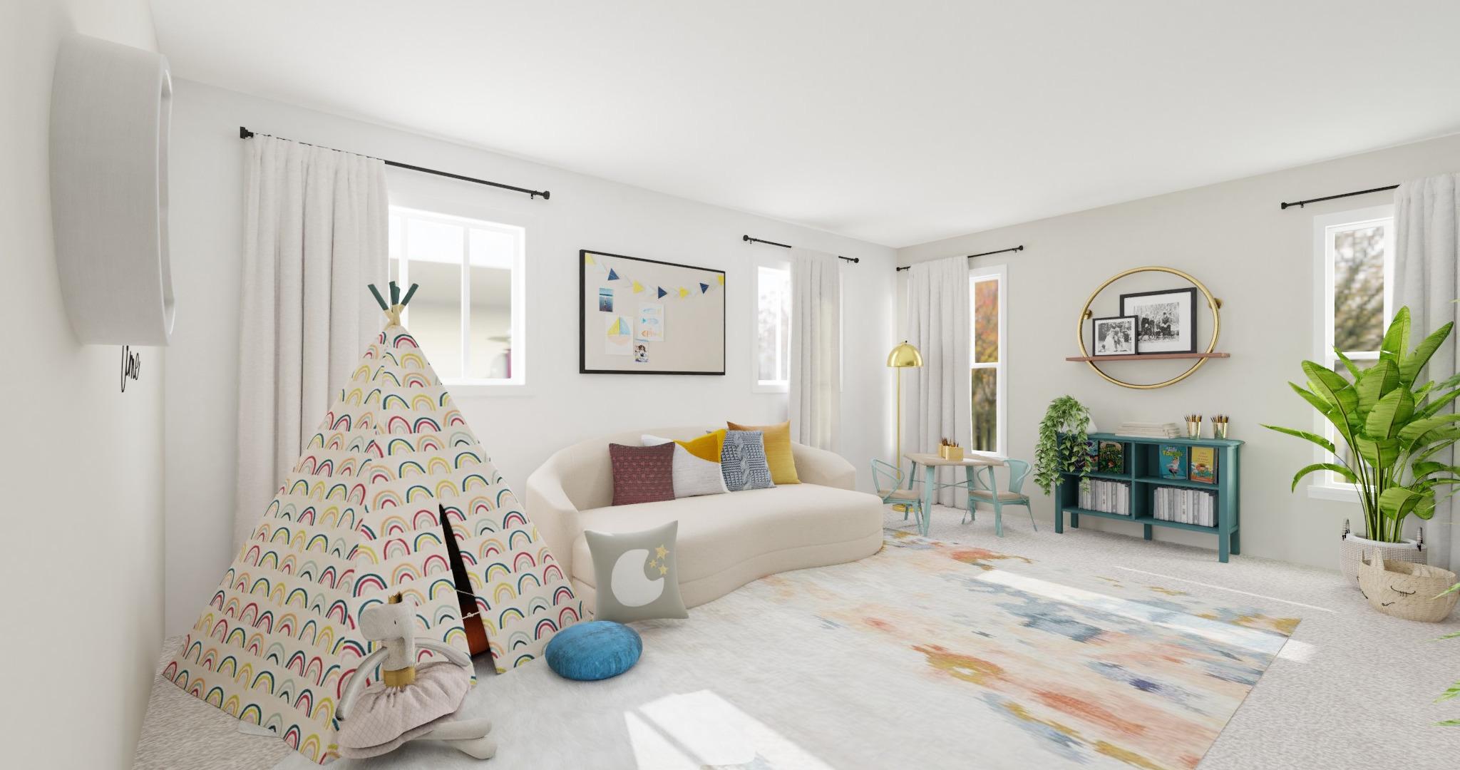 Accent Wall Kids Playroom: Modern Glam Kids Room