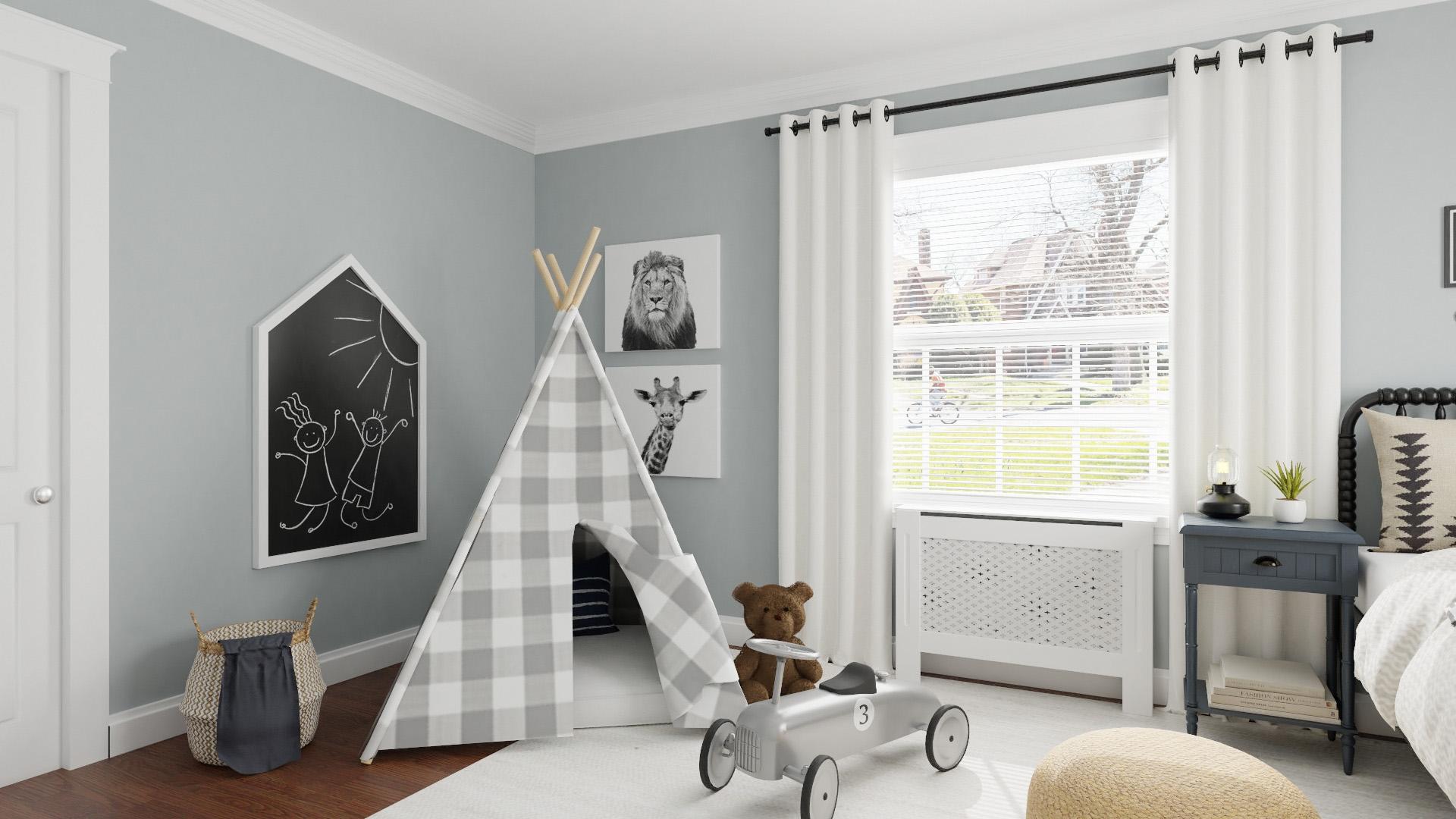 Calming Blues: Traditional Farmhouse Boy's Room