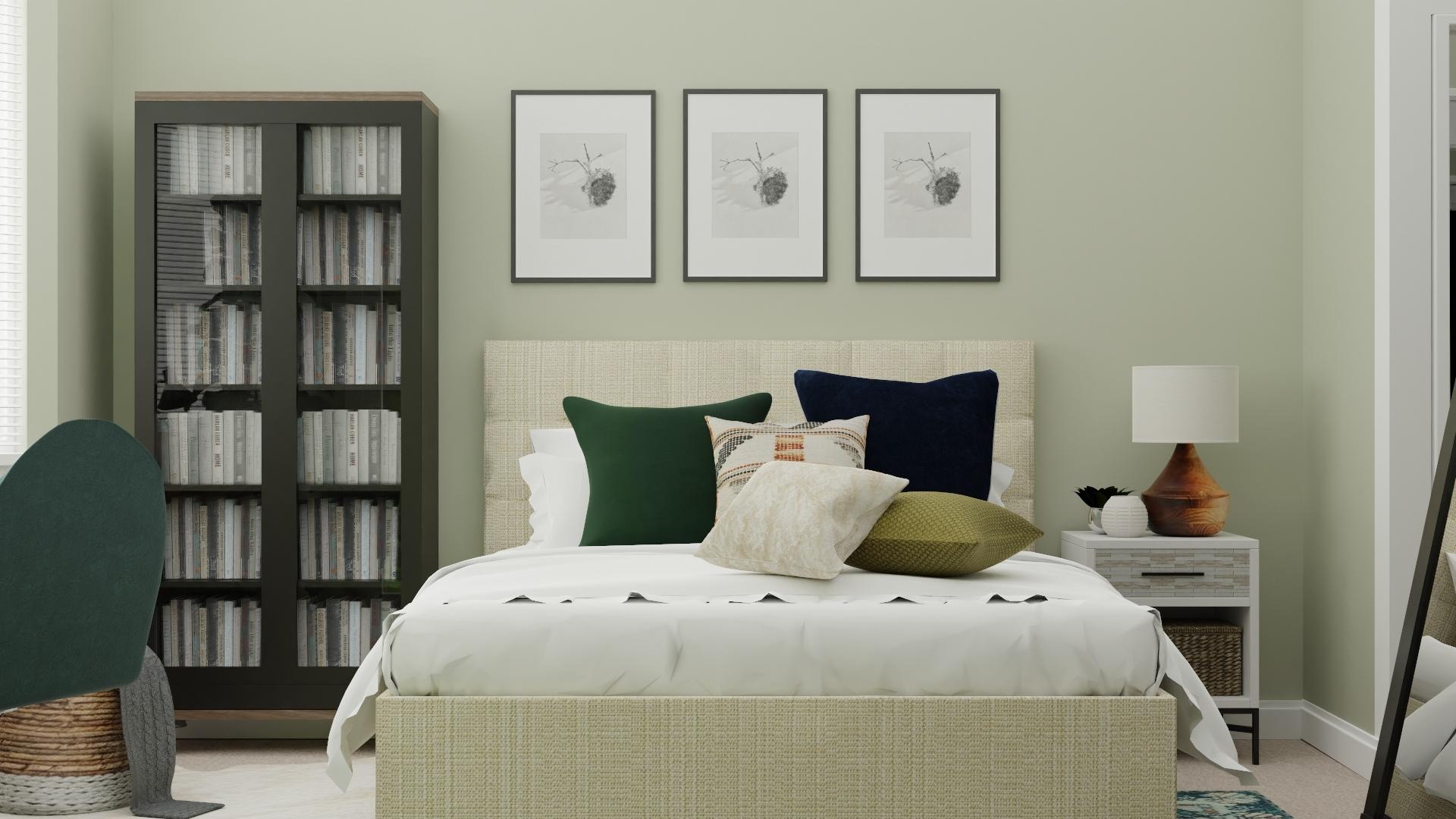 Transitional Glam Bedroom for Tweens With Emerald  Accents