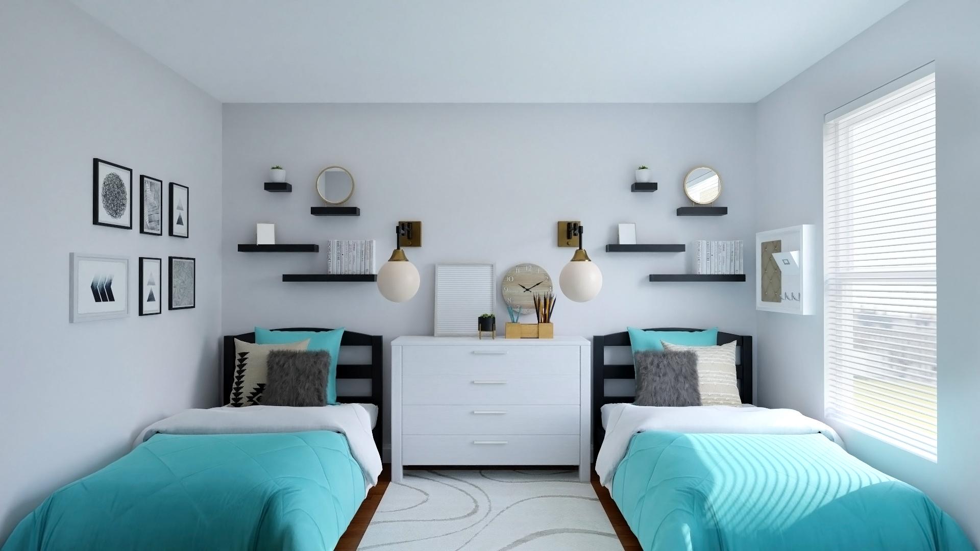 Twin Boys Room:  Modern Minimalist Kids Room