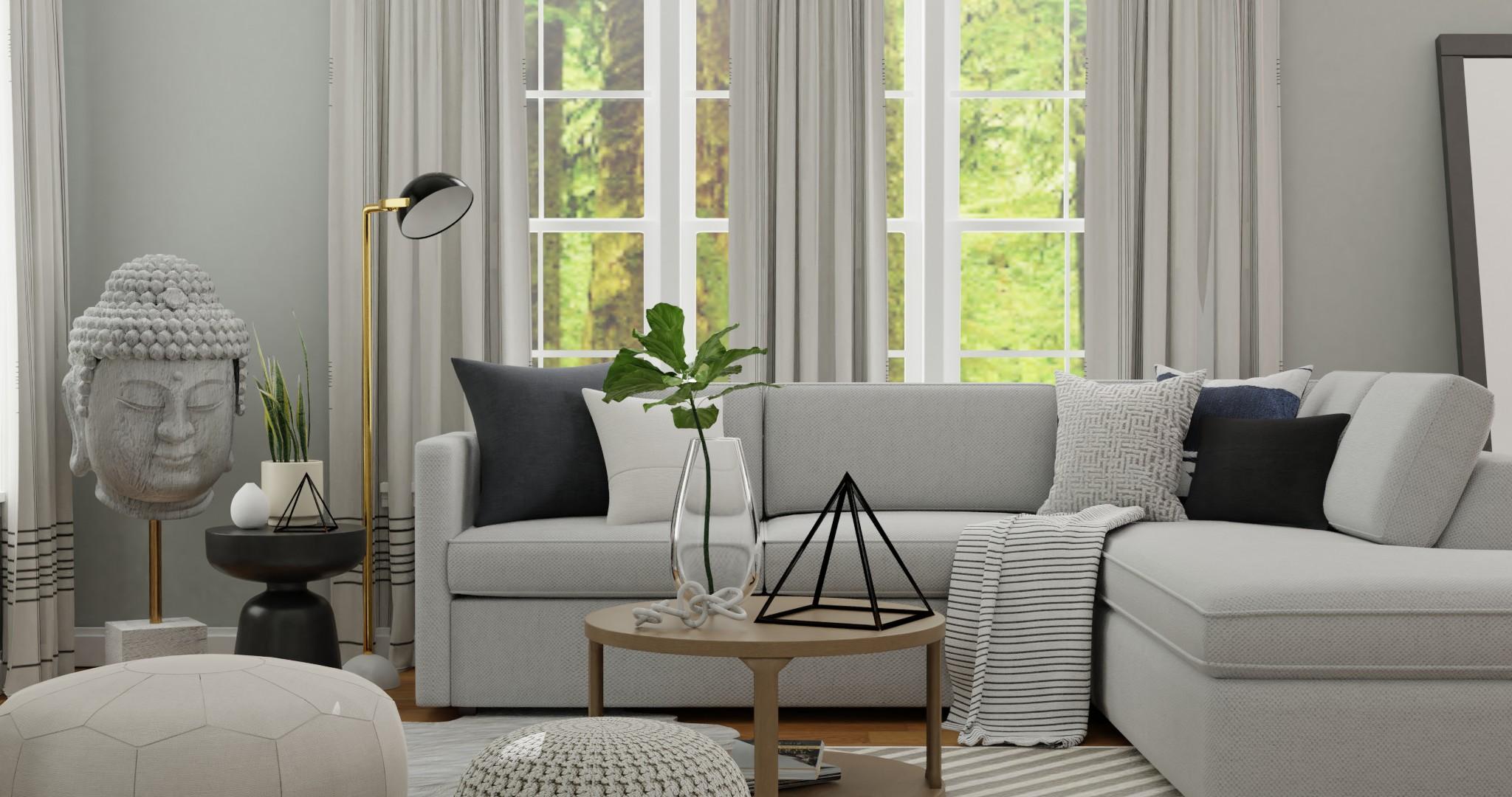 Zen Living Room:  Modern Minimalist Living Room