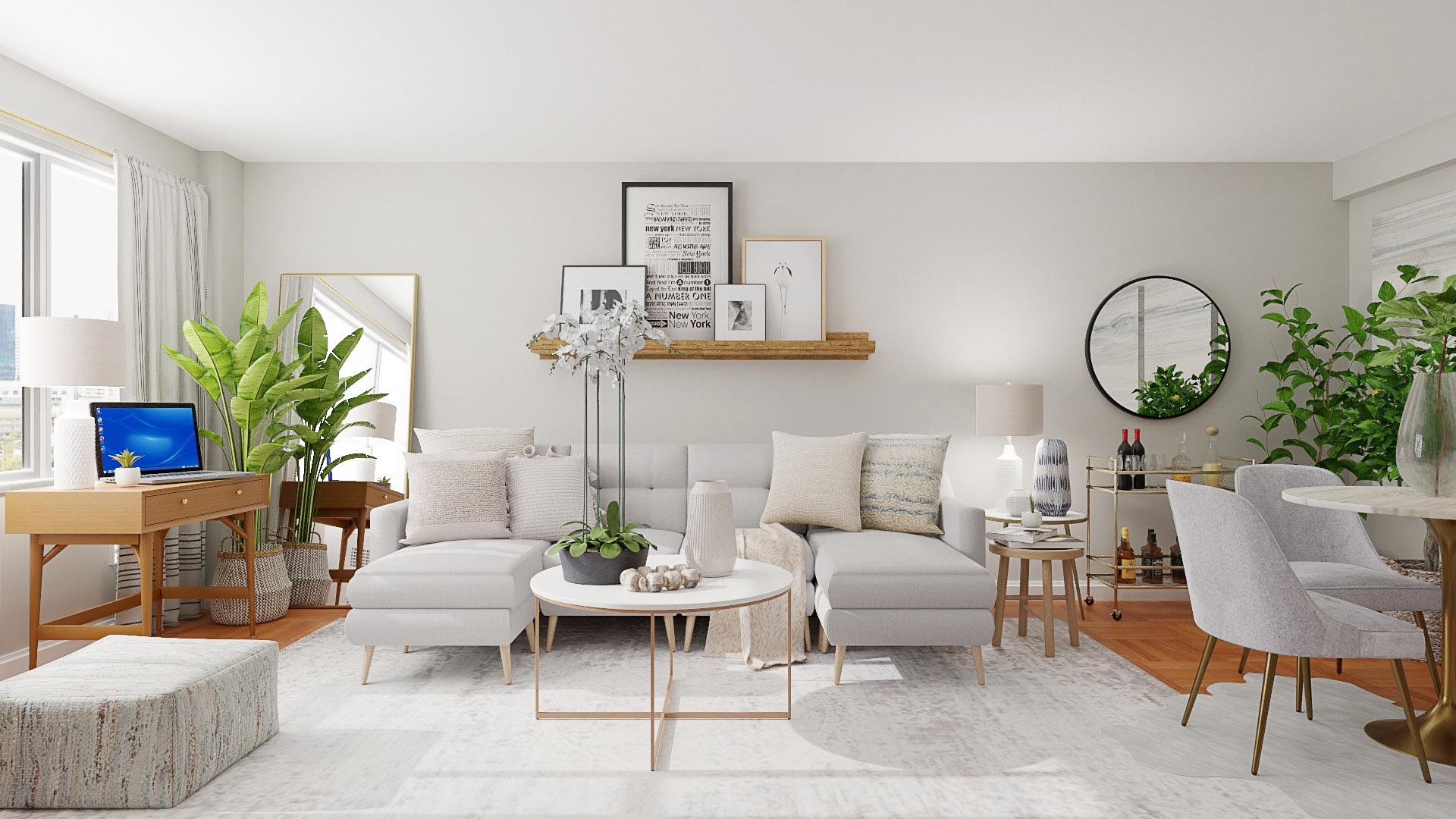 Multi Functional Living Room: Transitional Coastal Living Room