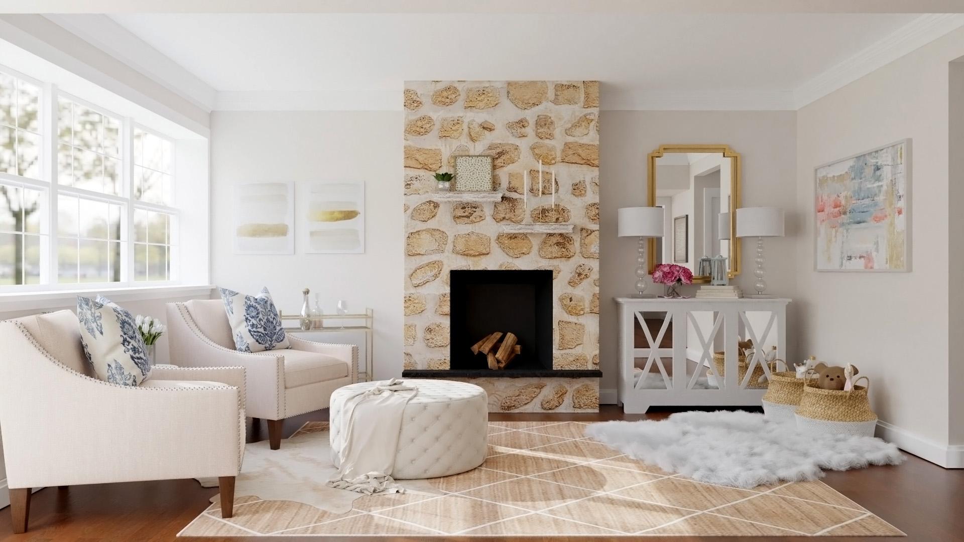 Reading Retreat: Glam Transitional Living Room