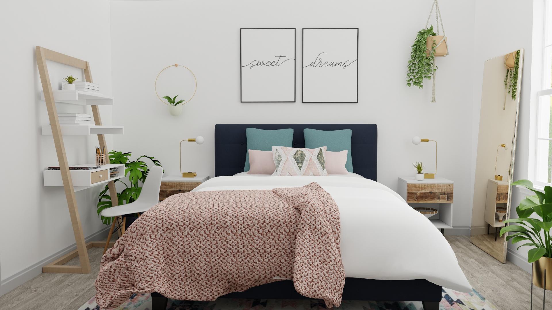 Blush and Teal: Modern Boho Bedroom 