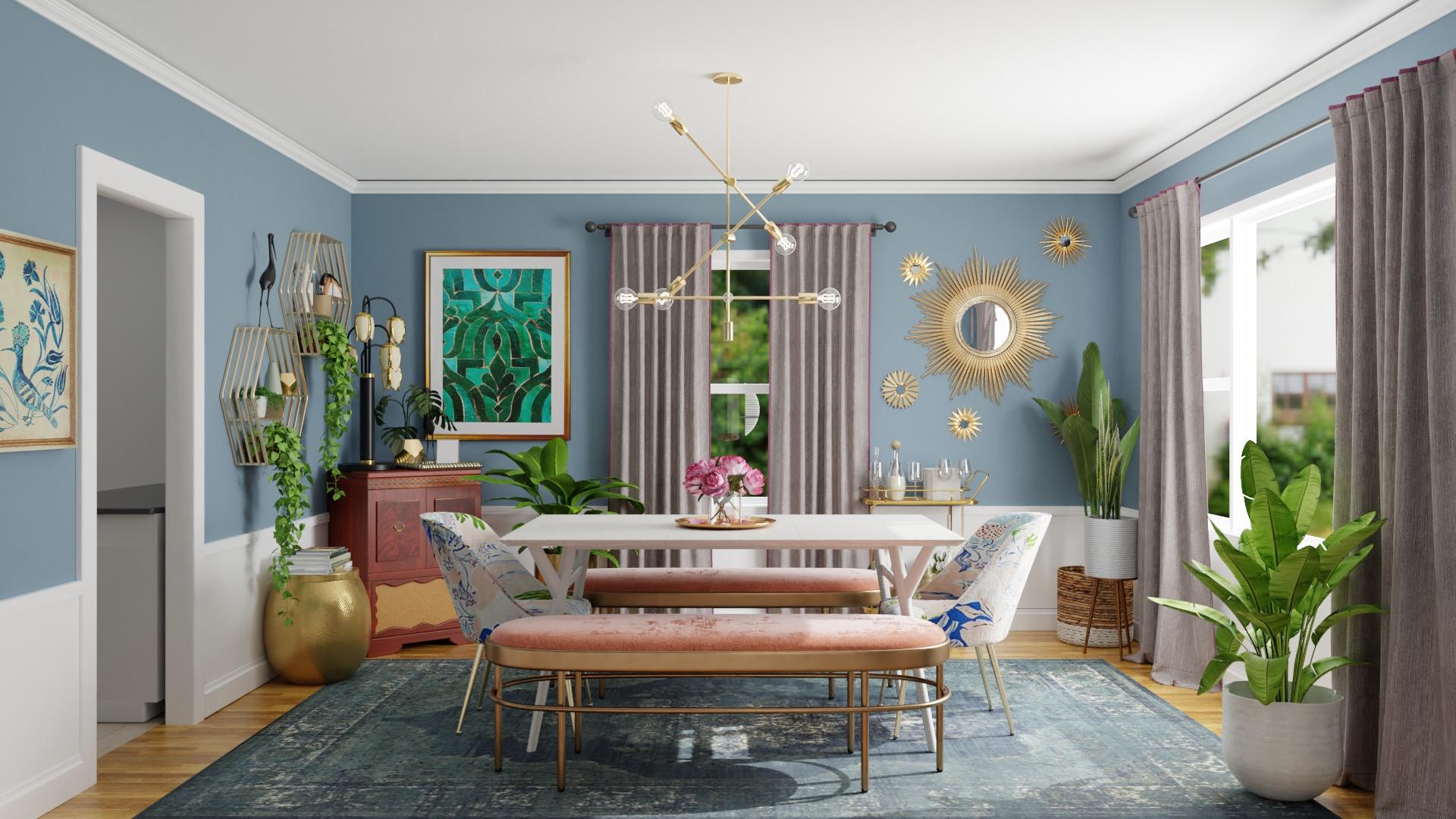 Mixing Vintage Pieces: Eclectic Glam Dining room