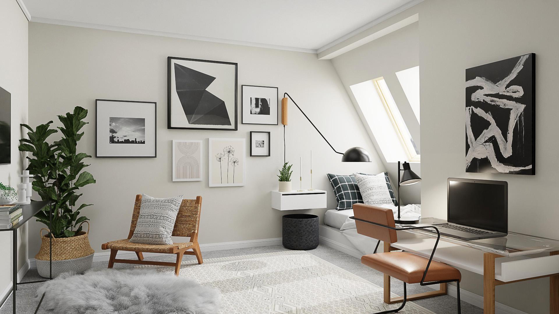 Mid Century Urban Studio Design with Multi-Functional Space 