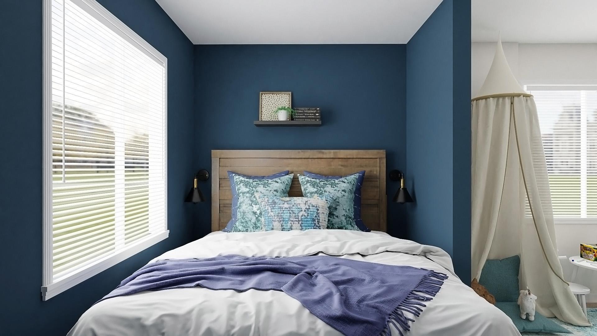 Open Layout Bedroom With Playroom And Home Office 