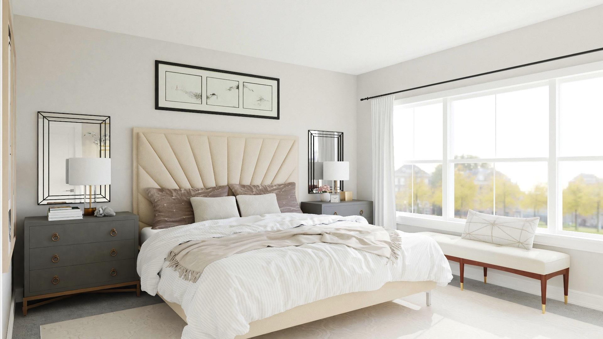 Ivory Dream: Elegant Transitional Bedroom