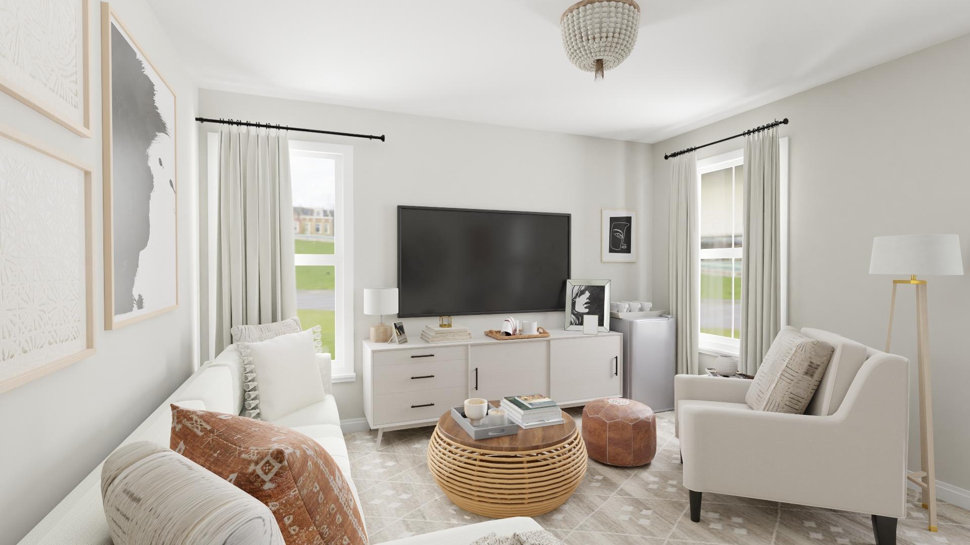 Summer Escape:  Scandinavian Entertainment Room