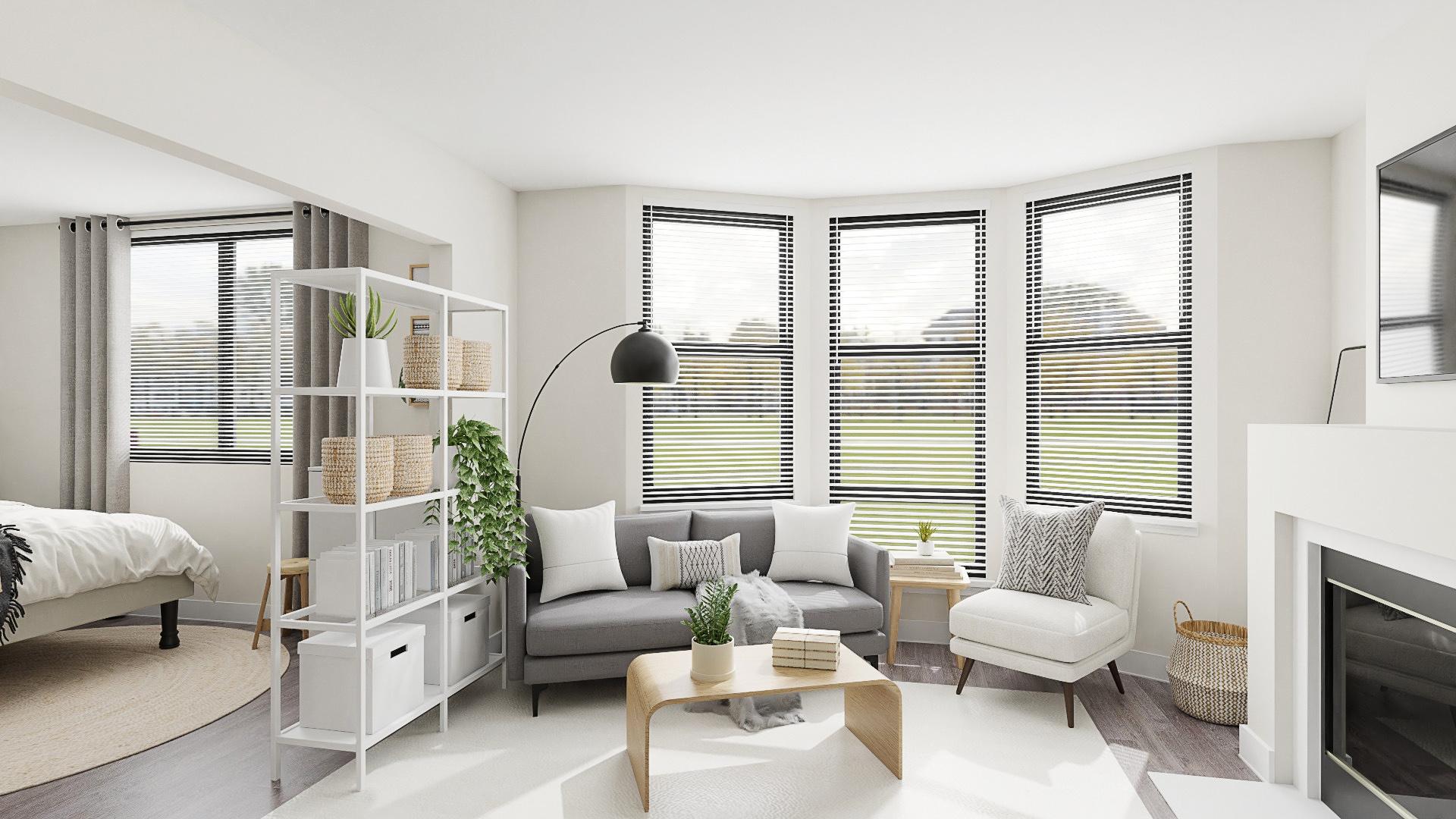 Monochromatic Space:  Modern Minimalist Studio