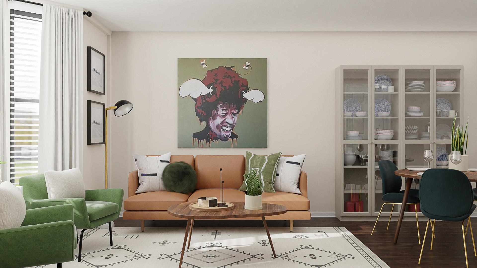 An Eclectic Mid-Century Living Room Full of Personality