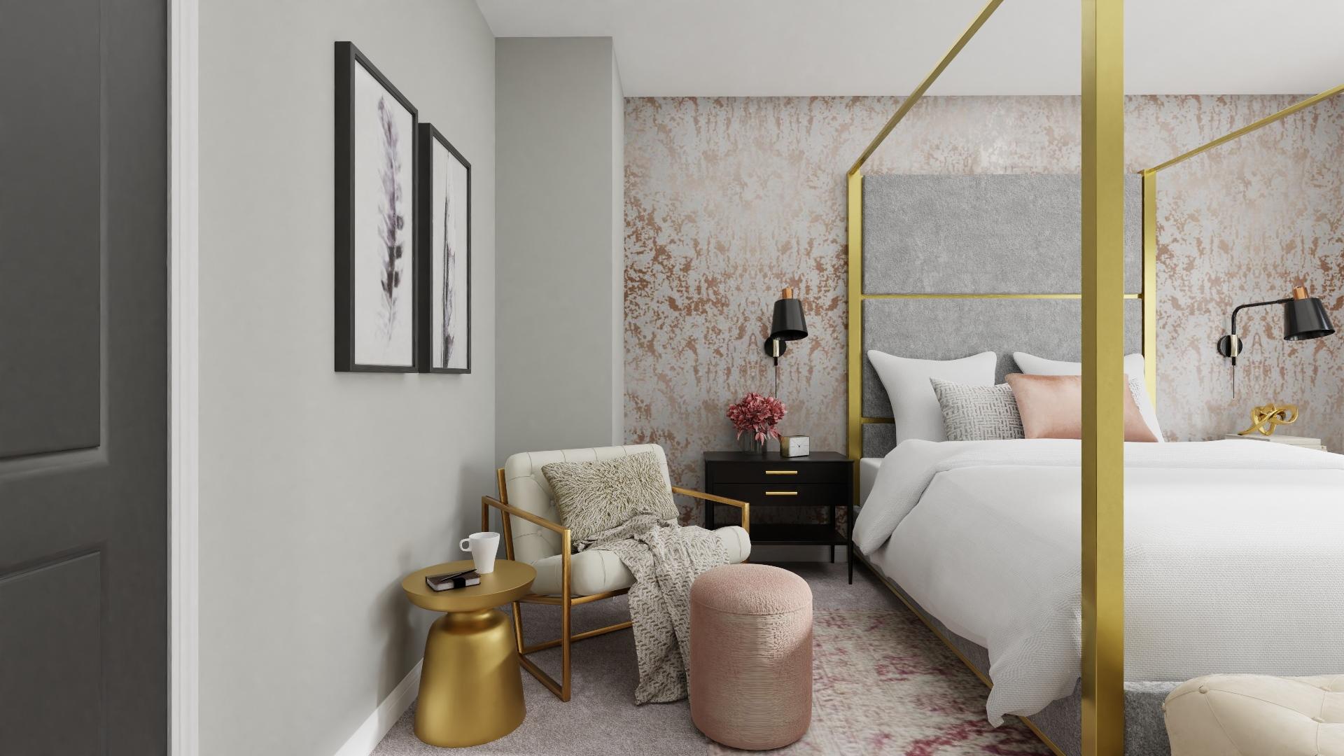 Every Inch of This Bedroom Screams Pure Glam