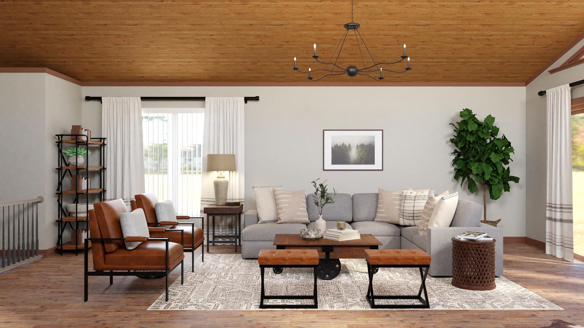 The Coziest Industrial-Rustic Living Room Ever