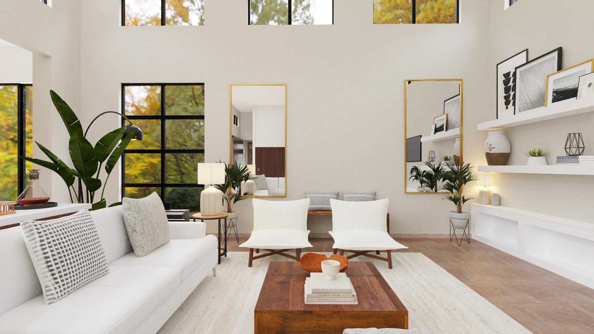 Sun-Drenched Boho Modern Living Room