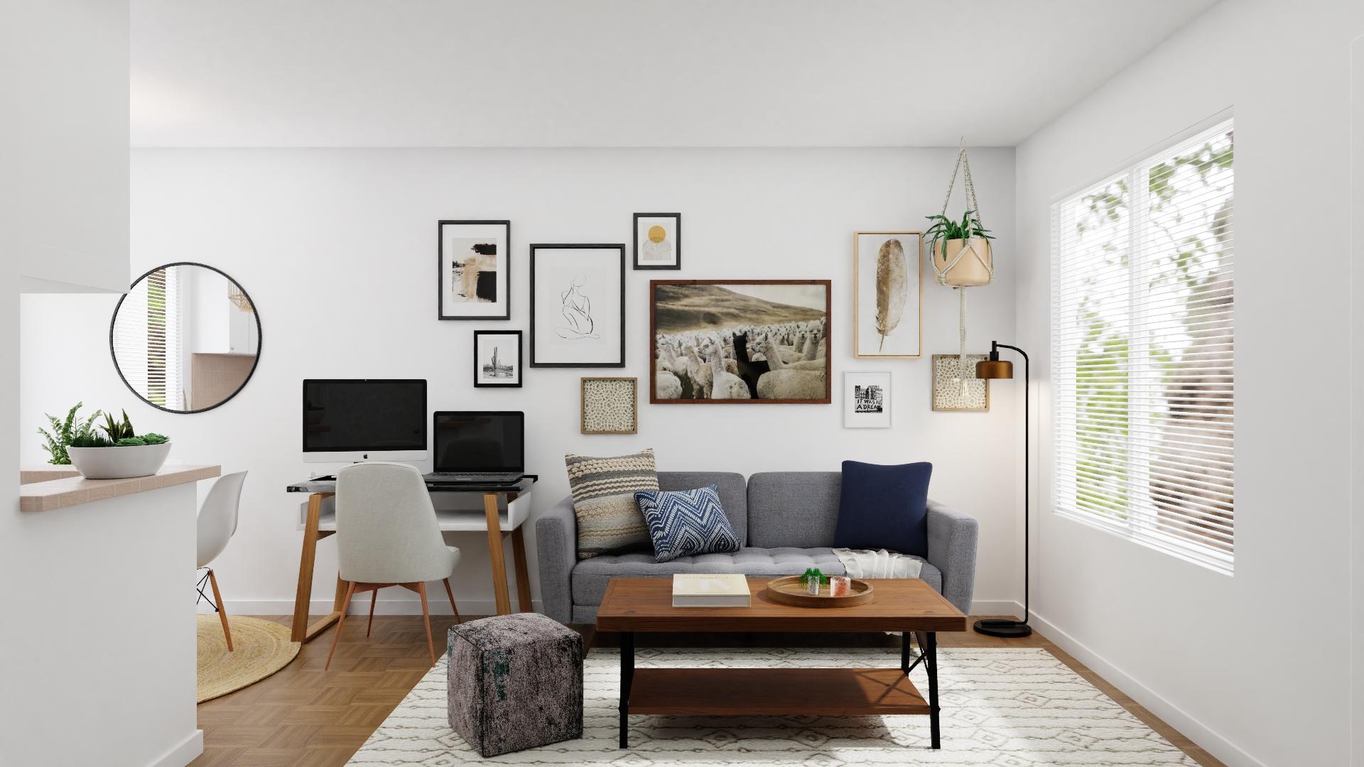 Boho Mid-Century Modern Studio Apartment