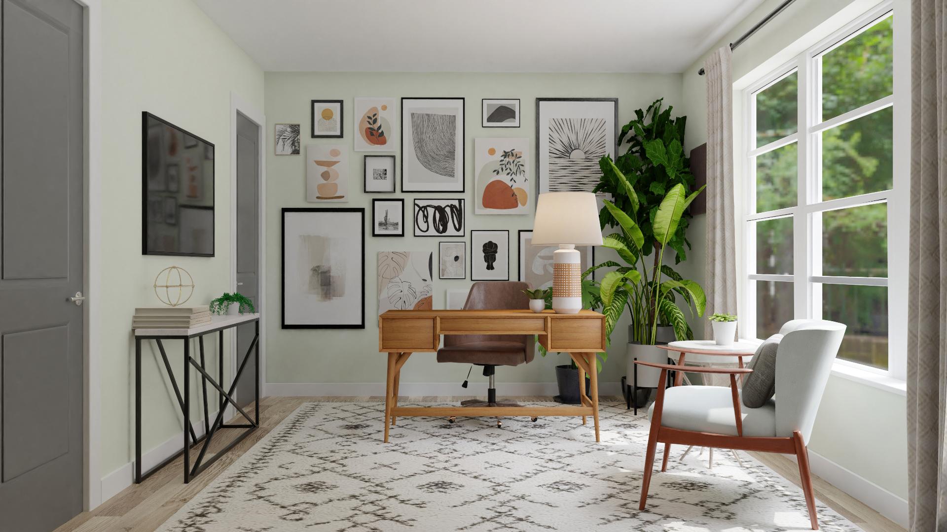 A Mid-Century Home Office In the Middle of a Mini Jungle