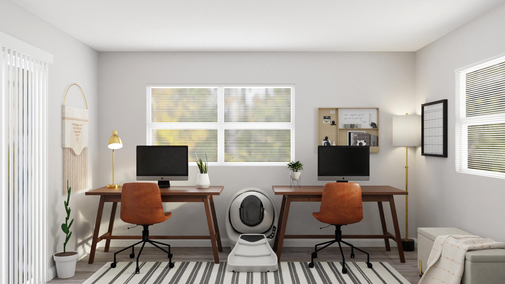 Cat-Friendly Modern Boho Home Office