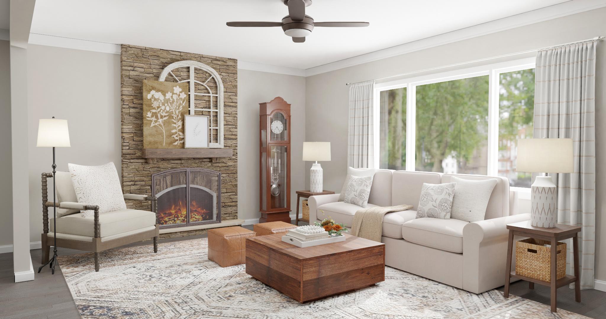 Warm & Inviting Rustic Traditional Living Room