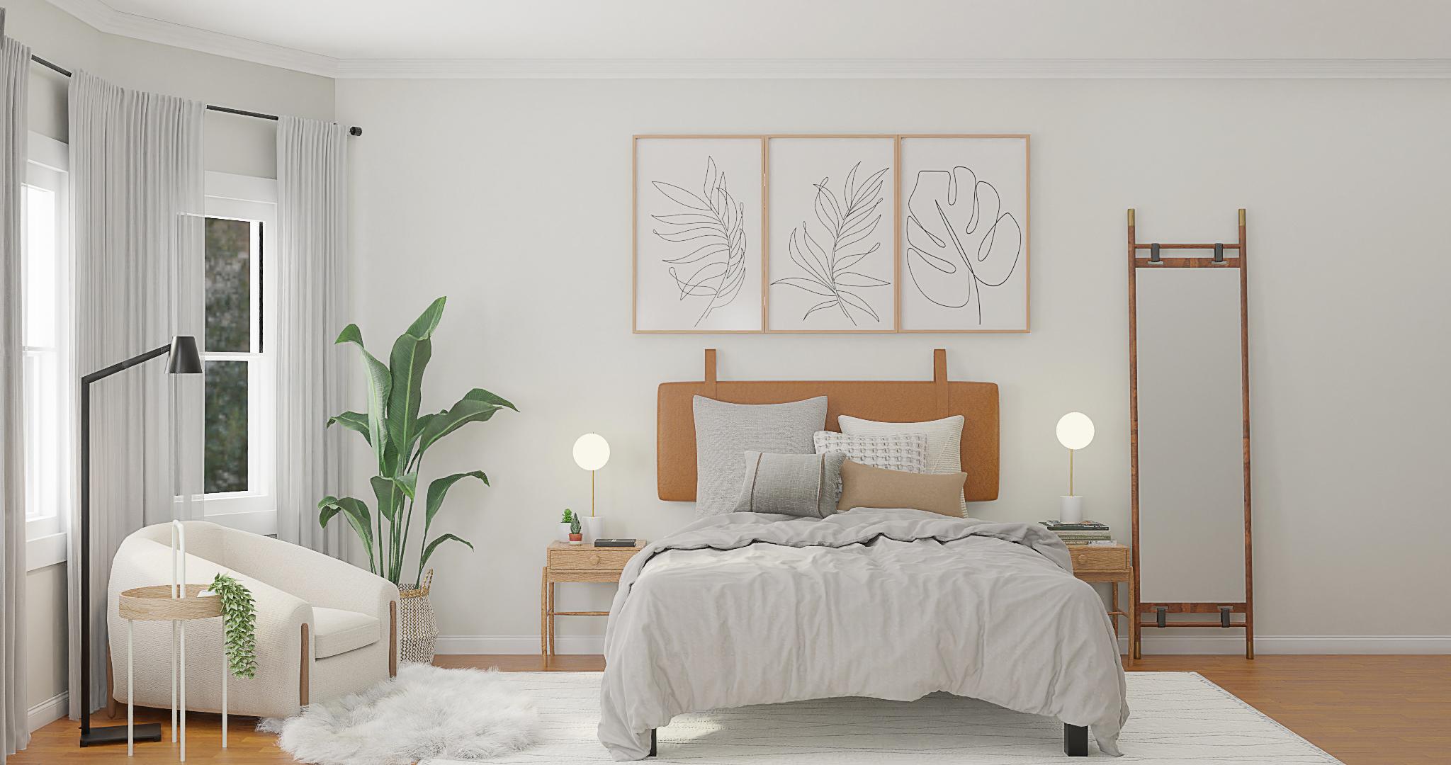 A Scandinavian Bedroom Boasting With Textural Elements