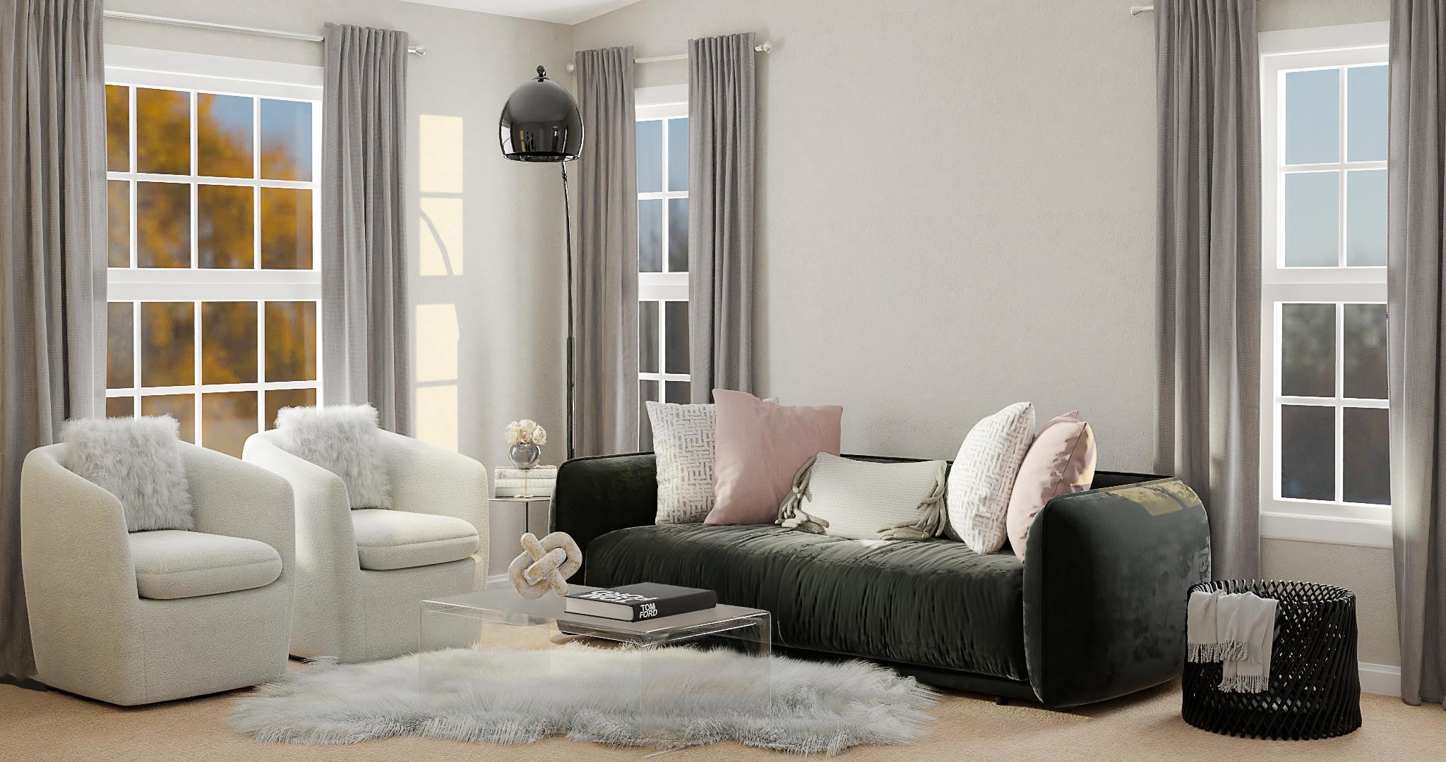 A Chic Living Room Welcoming Dark Moody Accents