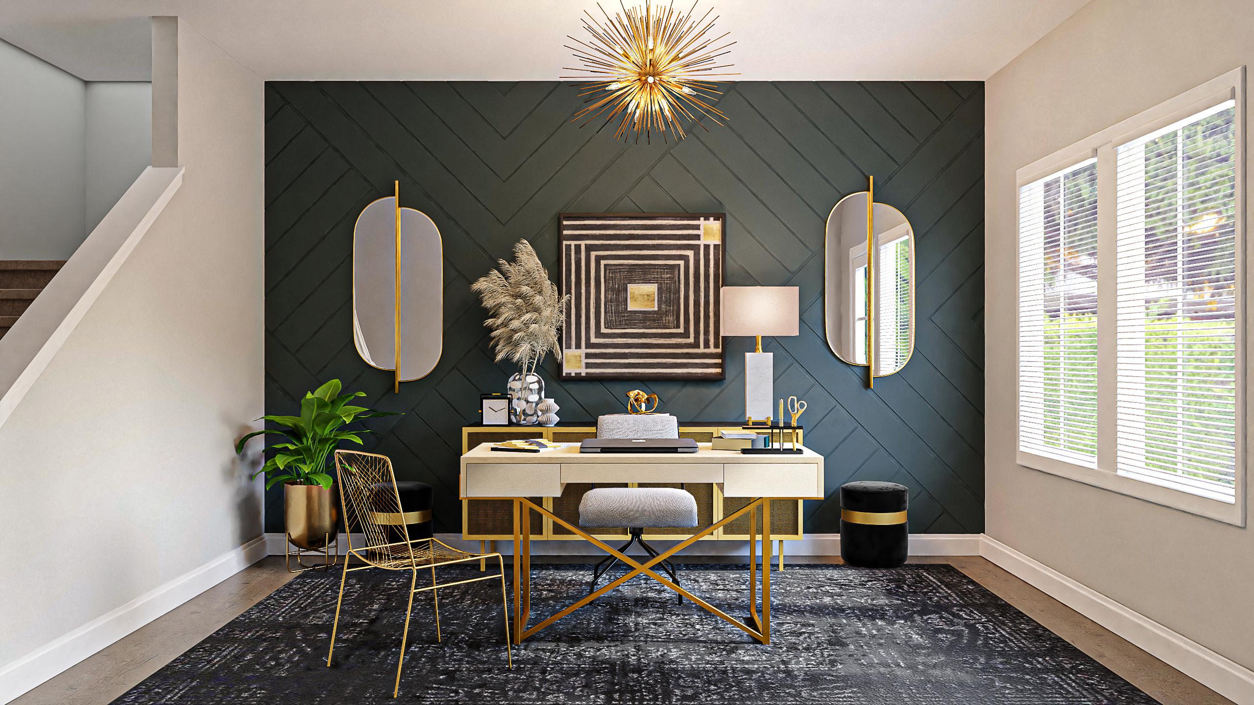 A Glitzy & Glamorous Art Deco Home Office