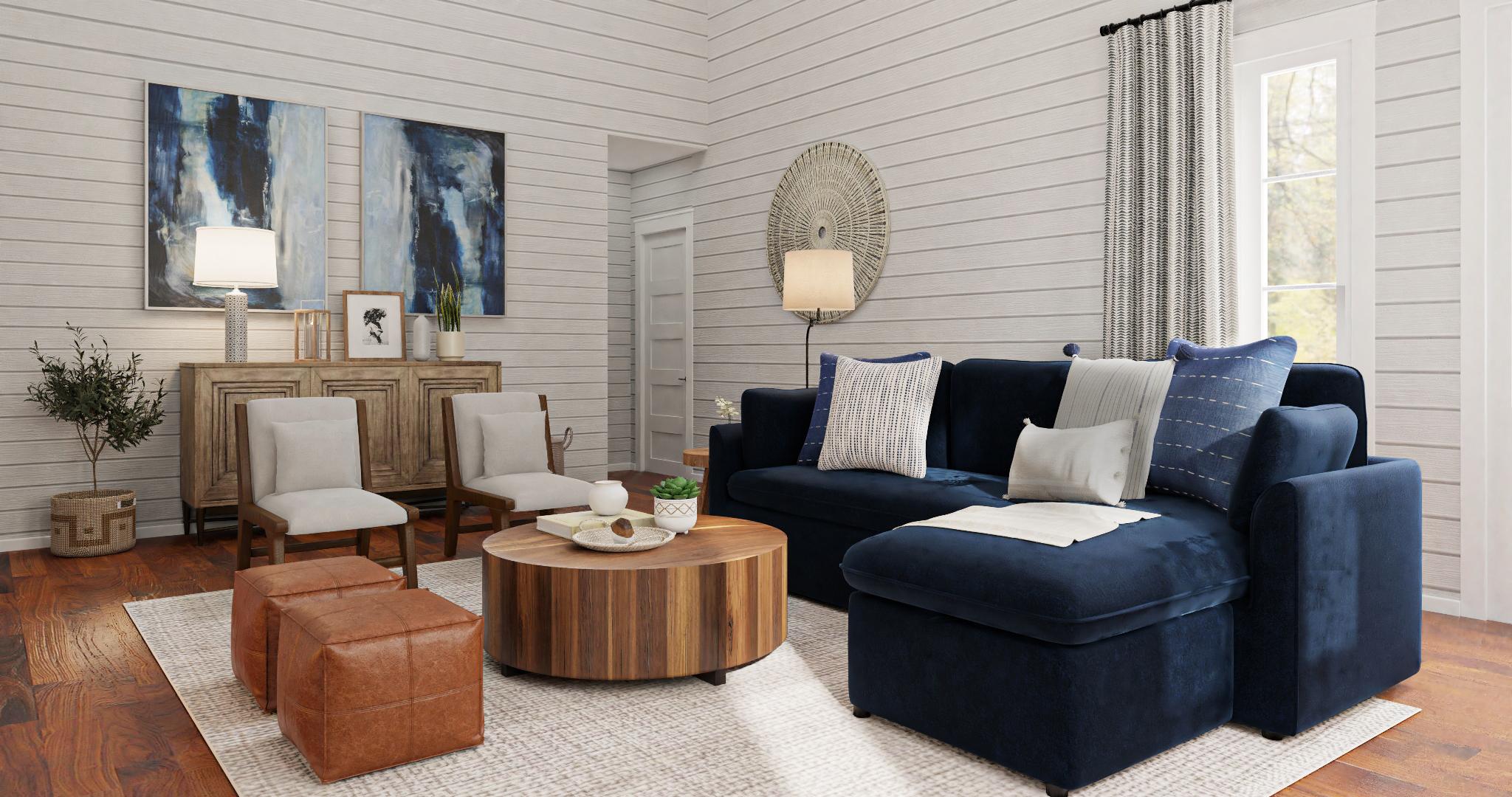 Shiplap Walls: A Modern Rustic Living Room